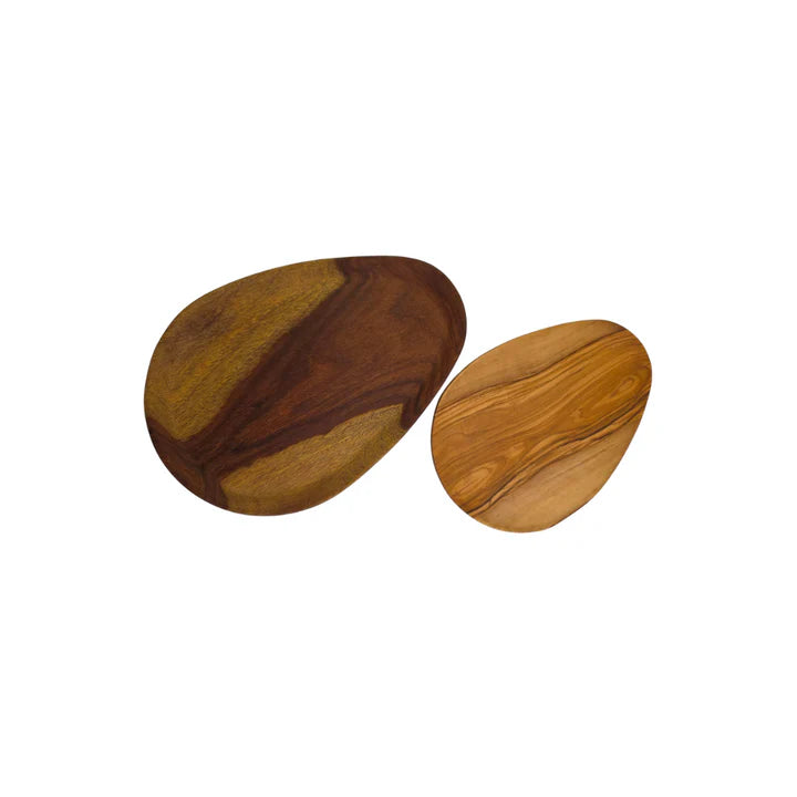 Olive Wood BG Egg Plates (Set of 2)