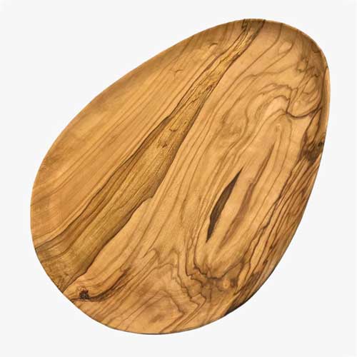 Biogeometry Olive Wood Egg Shaped Serving Tray Set of 2